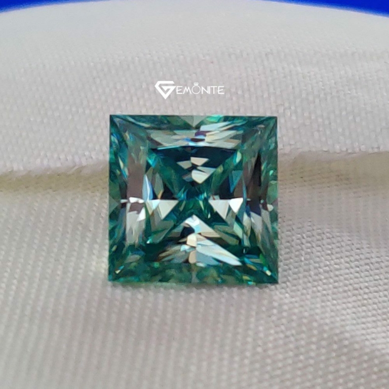 Princess Cut Shape Light Green Loose Moissanite For Jewelry Princess Cut Shape Light Green Loose Moissanite For Jewelry