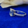 Emerald Cut Moissanite Ring, 4.0 Tcw Solitaire Engagement Ring, Wedding Ring, Pave Set Emerald Cut Moissanite Ring, 4.0 Tcw Solitaire Engagement Ring, Wedding Ring, Pave Set