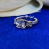 4.0 Ct Princess Cut VVS1 Colorless Moissanite Engagement Ring, 3 Stone Princess Ring