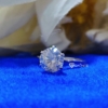 Special 2.85 Ct (9.5 mm) Round Cut Colorless Moissanite Solitaire Engagement Ring Special 2.85 Ct (9.5 mm) Round Cut Colorless Moissanite Solitaire Engagement Ring