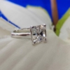 VVS1 Clarity Colorless Asscher Cut 3.0 Ct (9 mm) Solitaire Moissanite Engagement Ring