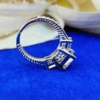 4.0 Ct Princess Cut VVS1 Colorless Moissanite Engagement Ring, 3 Stone Princess Ring