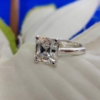 VVS1 Clarity Colorless Asscher Cut 3.0 Ct (9 mm) Solitaire Moissanite Engagement Ring