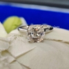 5.0 Ct Cushion Cut VVS1 Colorless Handmade Moissanite Solitaire Ring
