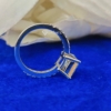Emerald Cut Moissanite Ring, 4.0 Tcw Solitaire Engagement Ring, Wedding Ring, Pave Set Emerald Cut Moissanite Ring, 4.0 Tcw Solitaire Engagement Ring, Wedding Ring, Pave Set
