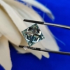 Princess Cut Shape Light Green Loose Moissanite For Jewelry