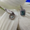 3.0 Tcw Brilliant Radiant Cut Blue Moissanite Dangle Drop Earring