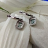 3.0 Tcw Brilliant Radiant Cut Blue Moissanite Dangle Drop Earring