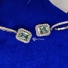 3.0 Tcw Brilliant Radiant Cut Blue Moissanite Dangle Drop Earring