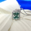 Necklace 5.0 Ct Excellent Radiant Cut Beautiful Blue Moissanite Pendant, FineJewelry