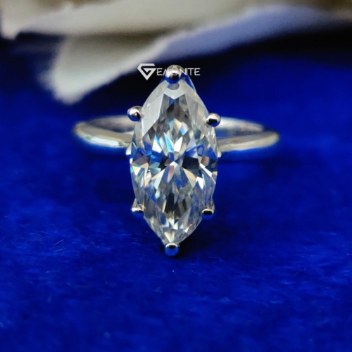 Marquise Cut Moissanite Engagement Ring, 2.0 Ct Simple Solitaire Ring for Gift, Anniversary, Wedding Ring Marquise Cut Moissanite Engagement Ring, 2.0 Ct Simple Solitaire Ring for Gift, Anniversary, Wedding Ring