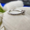 East-West Fit Oval Engagement Ring, Wedding Ring, 3.0 Tcw Oval Cut Moissanite Half Eternity Ring