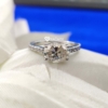 East-West Fit Oval Engagement Ring, Wedding Ring, 3.0 Tcw Oval Cut Moissanite Half Eternity Ring