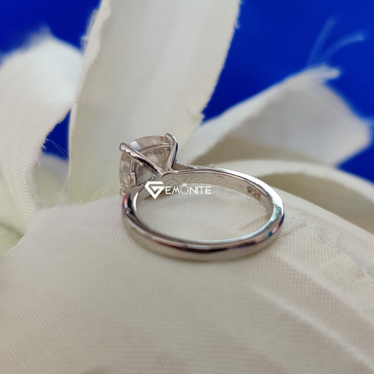 1.80 Ct Cushion Cut VVS Handmade Moissanite Solitaire Ring