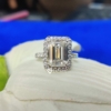 4.0 Tcw VVS Colorless Emerald Cut Moissanite Engagement Ring for Women, Gift, Promise