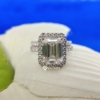 Designer Classy Emerald Cut Shape Halo Moissanite Bridal Set, Wedding Set, Perfect Fine Jewelry Designer Classy Emerald Cut Shape Halo Moissanite Bridal Set, Wedding Set, Perfect Fine Jewelry