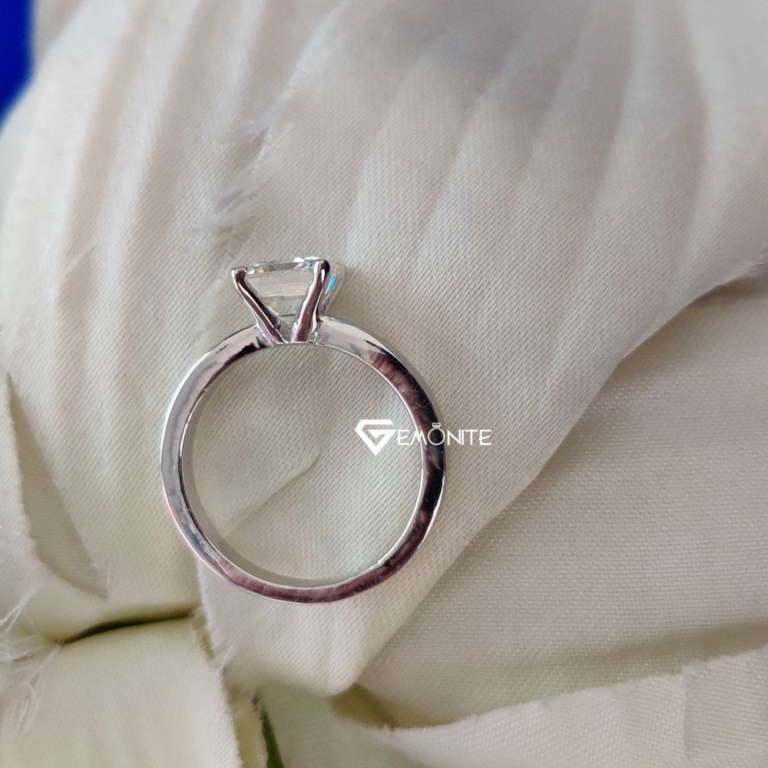 Classy Asscher Cut 2.15 Ct VVS Colorless Moissanite Solitaire Engagement Ring