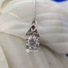 Necklace 2.0 Ct Excellent Round Cut Genuine Moissanite Pendant, FineJewelry Necklace 2.0 Ct Excellent Round Cut Genuine Moissanite Pendant, FineJewelry