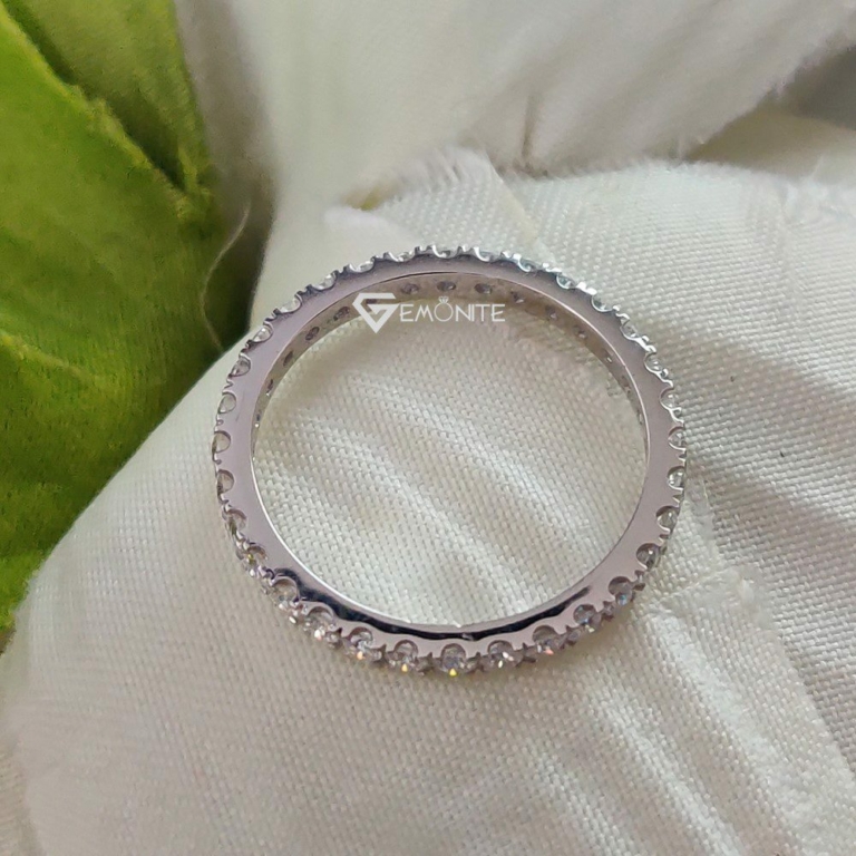 Classy Full Eternity Designer Round Cut Moissanite Wedding Band, Anniversary Band, Fancy Band Ring for Women