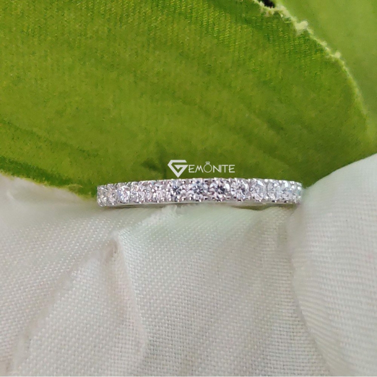 Classy Full Eternity Designer Round Cut Moissanite Wedding Band, Anniversary Band, Fancy Band Ring for Women