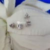 Classy 3.0 Tcw Cushion Cut, Colorless Moissanite Stud Screw Back Earrings, Perfact Jewelry For Gift