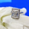 5.0 Ct VVS Antique Colorless Halo Radiant Cut Moissanite Engagement Ring, Women Fashion 5.0 Ct VVS Antique Colorless Halo Radiant Cut Moissanite Engagement Ring, Women Fashion