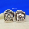2.0 TCW Excellent Round Cut, Colorless Moissanite Diamond, Square Design Stud Push Back Earrings, Perfect Jewelry For Gift
