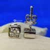 2.0 TCW Excellent Round Cut, Colorless Moissanite Diamond, Square Design Stud Push Back Earrings, Perfect Jewelry For Gift