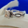2.0TCW Asscher Cut Colorless Moissanite Engagement Ring, Prong Set Swirl Eternity Ring for Women, Tammy's Favourite