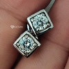 2.0 TCW Excellent Round Cut, Colorless Moissanite Diamond, Square Design Stud Push Back Earrings, Perfect Jewelry For Gift