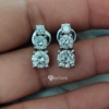 Classy 5Tcw Round Cut, Colorless Moissanite 3 Stone Stud Screw Back Earrings, Perfact Jewelry For Gift Classy 5Tcw Round Cut, Colorless Moissanite 3 Stone Stud Screw Back Earrings, Perfact Jewelry For Gift