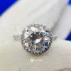 Halo Moissanite Engagement Ring, Wedding Ring, 5.0 TCW Round Cut Women Eternity Ring, Celeberity Style Ring
