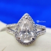 3.5 TCW Pear Cut VVS Colorless Split Shank Halo Moissanite Engagement Ring, Elegant Art Deco Ring 3.5 TCW Pear Cut VVS Colorless Split Shank Halo Moissanite Engagement Ring, Elegant Art Deco Ring