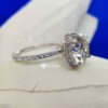 Halo Moissanite Engagement Ring, Wedding Ring, 5.0 TCW Round Cut Women Eternity Ring, Celeberity Style Ring
