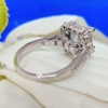 Princess Cut Halo Moissanite Engagement Ring, 4.50 Tcw Designer Wedding Ring, Art Deco Celebrity Ring Princess Cut Halo Moissanite Engagement Ring, 4.50 Tcw Designer Wedding Ring, Art Deco Celebrity Ring