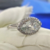 4TCW Marquise Cut VVS Moissanite Halo Engagement Ring, Jewelry Ring for Women Gift, Anniversary, Promise