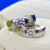 Half Bezel Dangle Drop Earring, 2.0 TCW Excellent Round Cut Moissanite Earrings, Perfect Jewelry for Gift