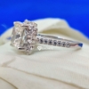 Princess Cut Halo Moissanite Engagement Ring, 4.50 Tcw Designer Wedding Ring, Art Deco Celebrity Ring Princess Cut Halo Moissanite Engagement Ring, 4.50 Tcw Designer Wedding Ring, Art Deco Celebrity Ring