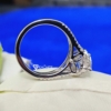 3.5 TCW Pear Cut VVS Colorless Split Shank Halo Moissanite Engagement Ring, Elegant Art Deco Ring 3.5 TCW Pear Cut VVS Colorless Split Shank Halo Moissanite Engagement Ring, Elegant Art Deco Ring