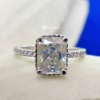 Hidden Halo Eternity 4TCW Radiant Cut Moissanite Engagement Ring, Wedding Ring, Art Deco Women Ring for Gift