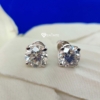 Classy 4.0 Tcw Round Cut, Colorless Moissanite Stud Screw Back Earrings, Perfact Jewelry for Gift Classy 4.0 Tcw Round Cut, Colorless Moissanite Stud Screw Back Earrings, Perfact Jewelry for Gift