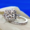 Vintage Style Antique 5.0 TCW Princess Cut Designer Moissanite Wedding Set, Art Deco Bridal Set