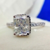 Hidden Halo Eternity 4TCW Radiant Cut Moissanite Engagement Ring, Wedding Ring, Art Deco Women Ring for Gift