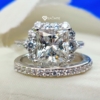 Vintage Style Antique 5.0 TCW Princess Cut Designer Moissanite Wedding Set, Art Deco Bridal Set