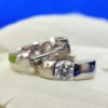 Half Bezel Dangle Drop Earring, 2.0 TCW Excellent Round Cut Moissanite Earrings, Perfect Jewelry for Gift