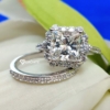 Vintage Style Antique 5.0 TCW Princess Cut Designer Moissanite Wedding Set, Art Deco Bridal Set