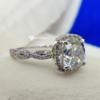 3.5 TCW Cushion Cut Eternity Infinity Halo Moissanite Engagement Ring, Wedding Band Ring