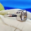 Bezel Cushion Moissanite Engagement Ring, 3.50 Ct VVS Colorless Simple Charm Wedding Ring