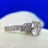 2.5TCW Round Cut Antique Designer Moissanite Wedding Set, Vintage Design Bridal Set, Art Deco Ring