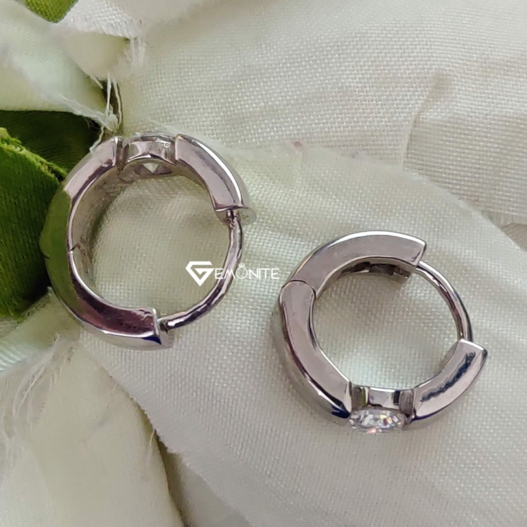 Half Bezel Dangle Drop Earring, 2.0 TCW Excellent Round Cut Moissanite Earrings, Perfect Jewelry for Gift
